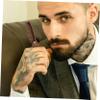 Beaupretty Wooden Mustache Comb Portable Folding Wide Tooth Beard Comb for Men Pu Case Curly Hair for Travel Styling view 4