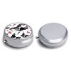 Pill Organizer Cute Round,Boston Terrier Heart Dog Printed Funny Pill Box Large 3 Compartment Weekly Monthly Travel Portable Pocket Purse Pill Container view 3