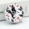 Pill Organizer Cute Round,Boston Terrier Heart Dog Printed Funny Pill Box Large 3 Compartment Weekly Monthly Travel Portable Pocket Purse Pill Container view 4