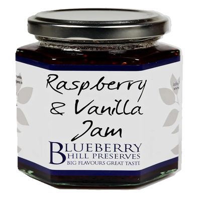 Blueberry Hill Preserves - Raspberry and Vanilla Jam - 225g