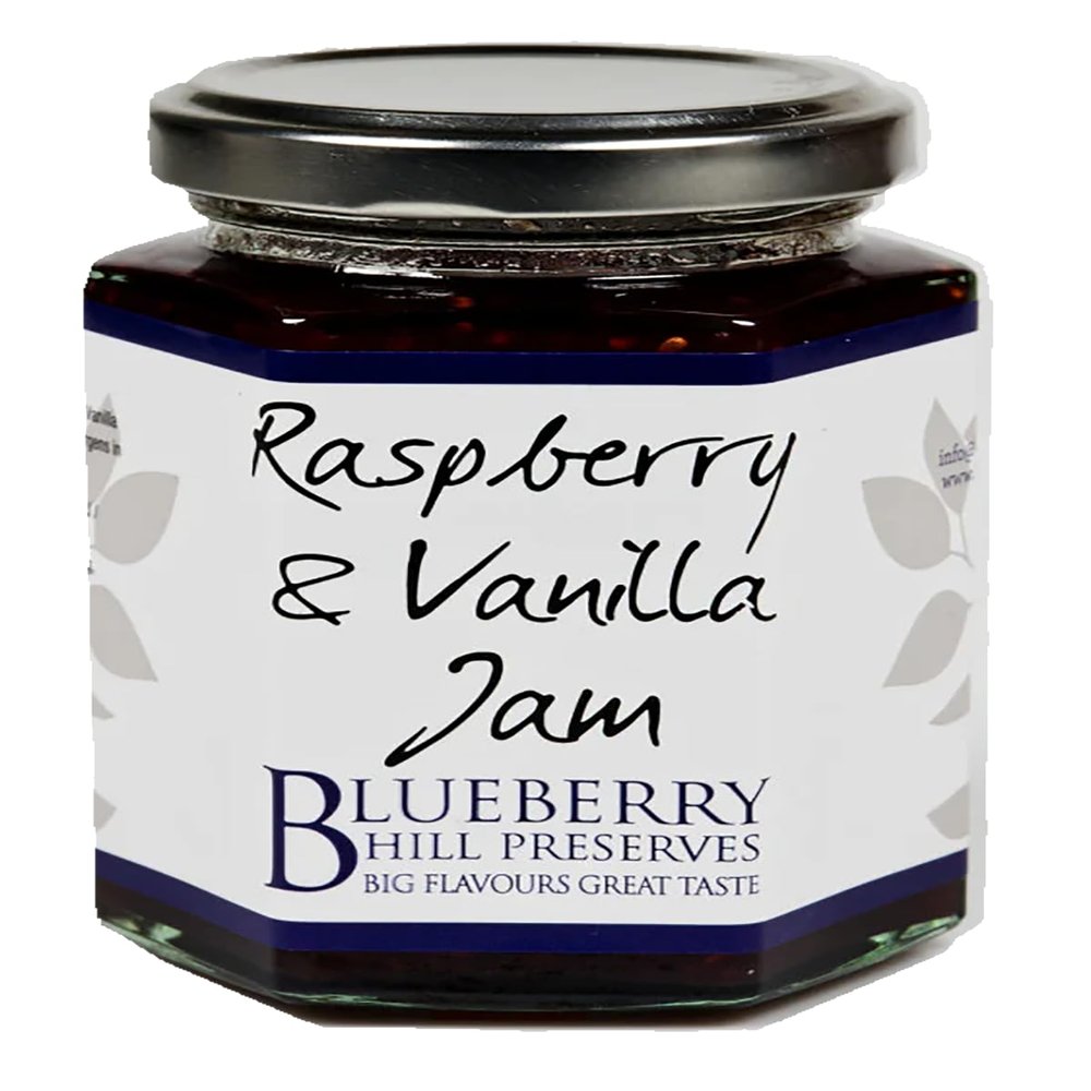 Blueberry Hill Preserves - Raspberry and Vanilla Jam - 225g