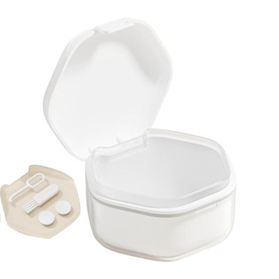 Denture Bath Case, Portable Denture Box, Leakproof Denture Cup, Waterproof Denture Cleaning Case, Denture Container for Home, Denture Container for Office, Denture Container for Travel