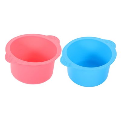 AUTSUPPL 2pcs Silicone Wax Pot Bowl Set, 400ml Foldable Non-stick Liner, High Temperature Resistant Hair Removal Waxing Bowl for Beauty Routine