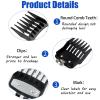 4 Pcs Clipper Guards for Wahl,Hair Clipper Guide Combs with Metal Clip,Replacement Hair Clippers Trimmers,Clipper Cutting Guards Attachments,Professional Cordless Hair Clipper Guards(Black) view 2