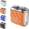 2024 New Beard Shaver Traveler Mini Suitcase Design Double-Ring Magnetic Cutter, Men's Favorite Portable Mini Electrict Shaver, Ipx7 Waterproof, USB Rechargeable (Orange) view 1