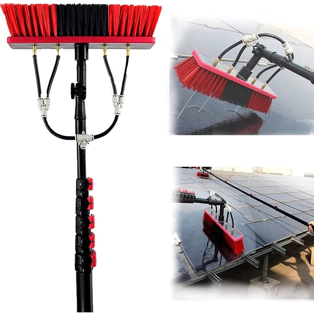 18ft Telescopic Window Cleaning Pole with Water Fed Brush Extendable Cleaner for Conservatory Roof