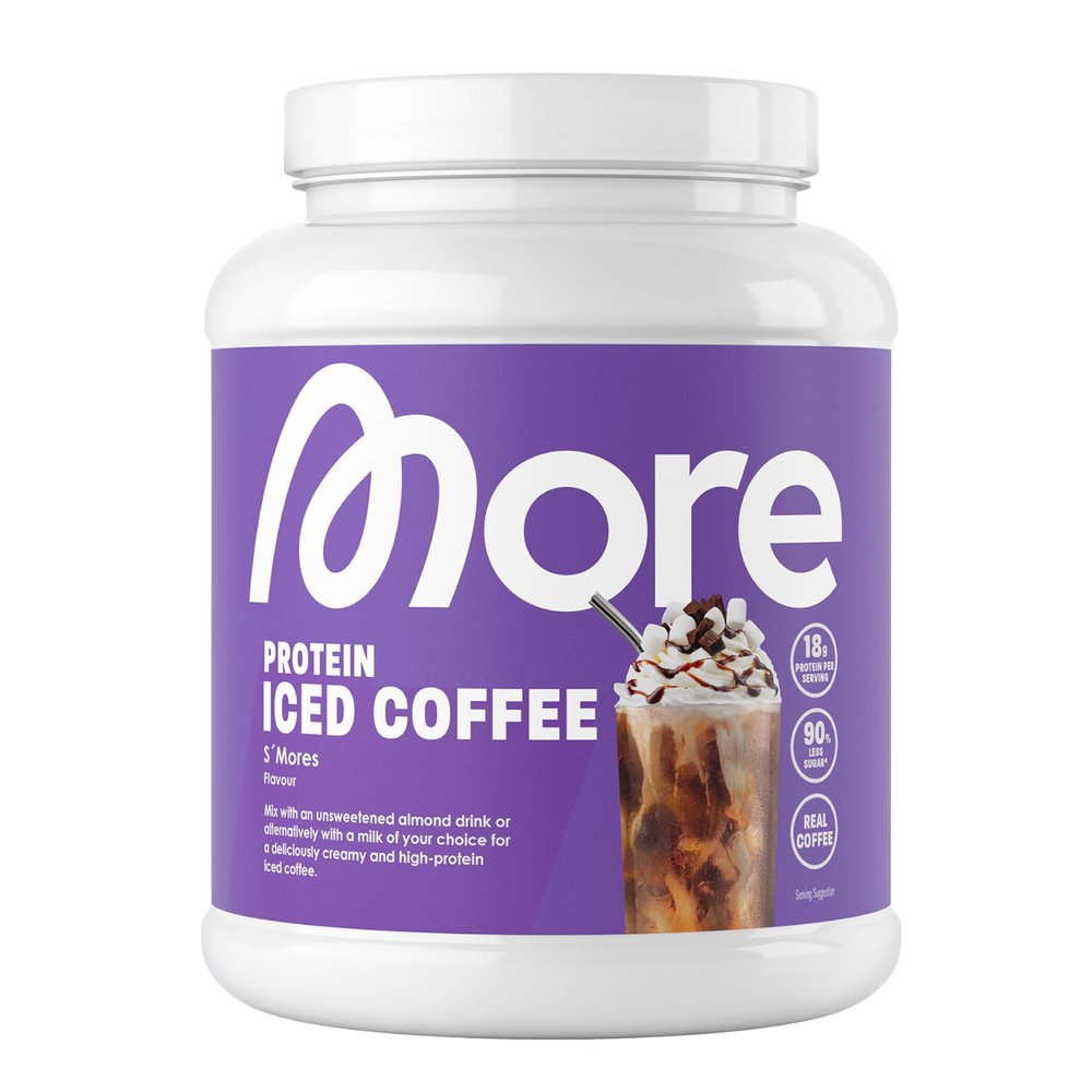 More Protein Iced Coffee, S'Mores, 500 g, 1.1 lbs, 20 Servings, Protein Powder with Instant Coffee, Low in Sugar and Fat Made in Germany