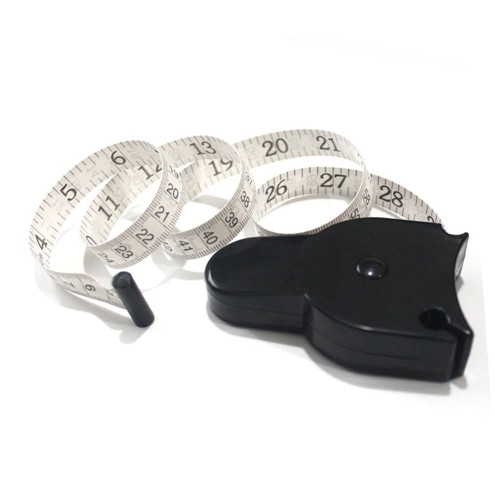 BEBEMOKO 1.5m Body Fat Caliper Black Waist Measuring Tape for Fitness Body Fat Tester Calculator Caliper Waist Measuring