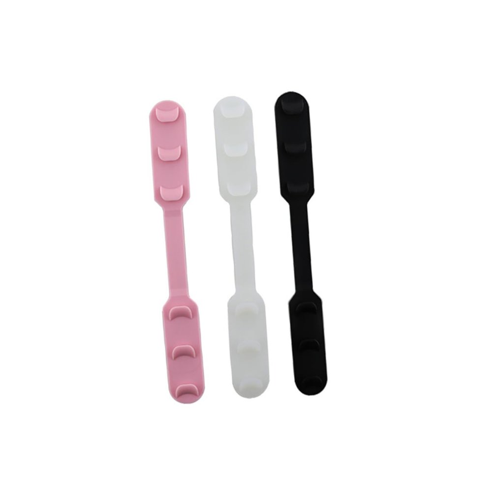 BEBEMOKO Mask Rope Buckle Elastic Mask Band Extender 4pcs Set Adjustable Silicone Anti-Slip Strap Extenders Black Suitable for Men and Women Daily Use