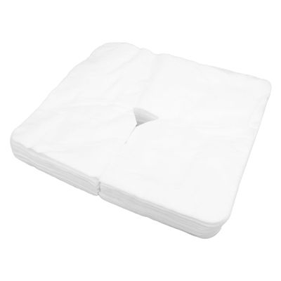 100 Pieces Disposable Face Cradle Covers Massage Headrest Covers 13.78x16.54in for Massage Tables and Massage Chairs Beauty Spa Salon Bed, Face Pillow Cover Massage Headrest Covers