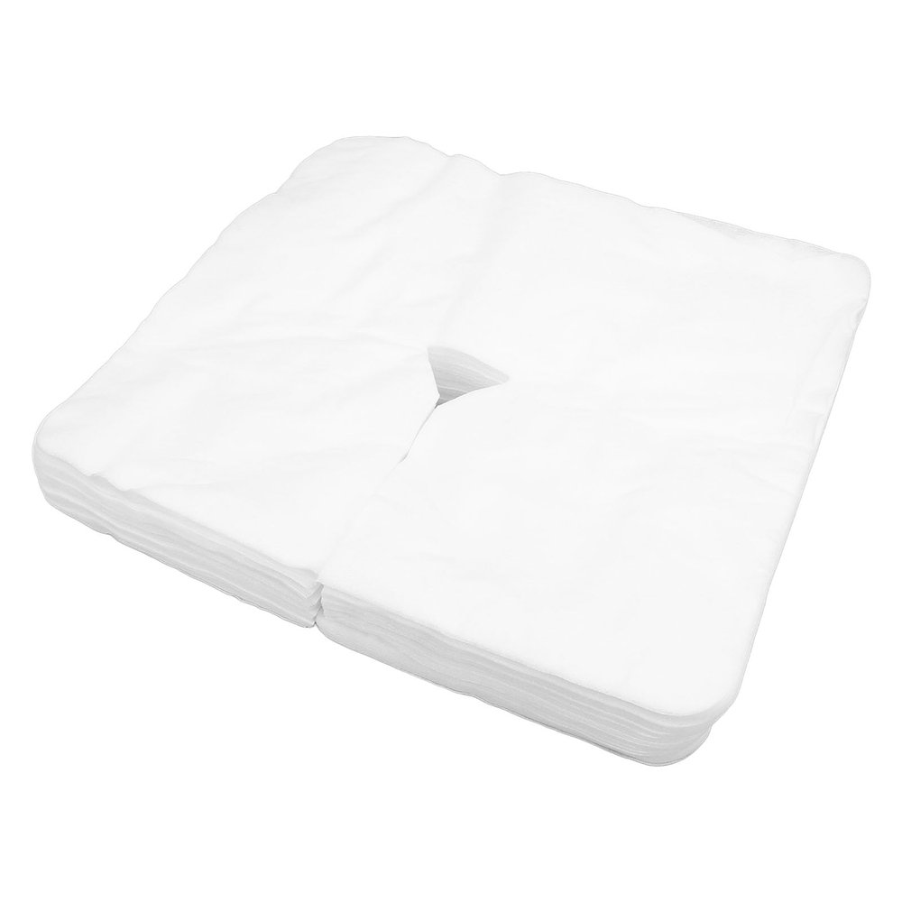 100 Pieces Disposable Face Cradle Covers Massage Headrest Covers 13.78x16.54in for Massage Tables and Massage Chairs Beauty Spa Salon Bed, Face Pillow Cover Massage Headrest Covers