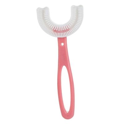 Kids Teeth Cleaning Manual Brush U-Shape Oral Tooth Cleaning Pink 6-12 Years