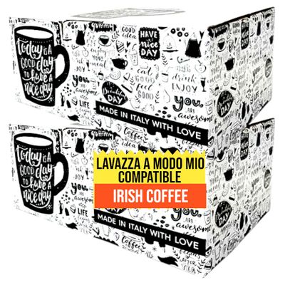 Bonini Irish Coffee Coffee Pods Compatible with Lavazza A Modo Mio Coffee Machines. Case of 2 (Total 10 Packs, 100 Pods)