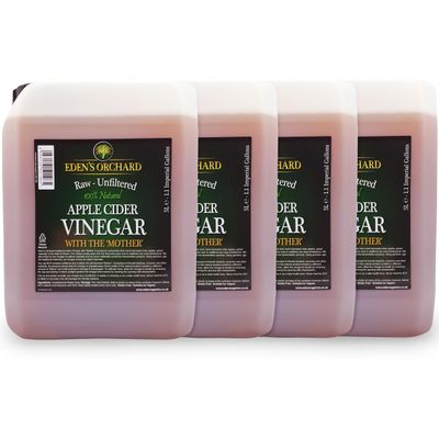 Eden's Orchard Apple Cider Vinegar with the Mother | Raw and Unfiltered | 5 Litre Jerry Can | Pack of 4 | Includes Jerry Can Tap | 20 Litres | 4.4 Imperial Gallons | 20,000ml