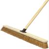 24 60cm Soft Coco Bristle Broom Indoor Outdoor Soft Broom Sweeping Brush with Wooden Handle Natural Indoor Floor Brush with Dense Soft Bristles Brooms for Office Warehouse and Garage view 1