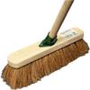12" inch Natural Soft Coco Sweeping Broom with Wooden Handle Soft Bristle Sweeping Brush Ideal for Indoors and Outdoors Durable Home, Garage, Patio, Yard & Garden Broom view 1