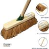 12" inch Natural Soft Coco Sweeping Broom with Wooden Handle Soft Bristle Sweeping Brush Ideal for Indoors and Outdoors Durable Home, Garage, Patio, Yard & Garden Broom view 2