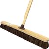 24 60cm STIFF Bassine Broom Outdoor Yard Broom Sweeping Brush Natural Stiff Bristles with Wooden Handle Garden Brooms for Cleaning Patio Yards Driveways Warehouse and Garage view 1