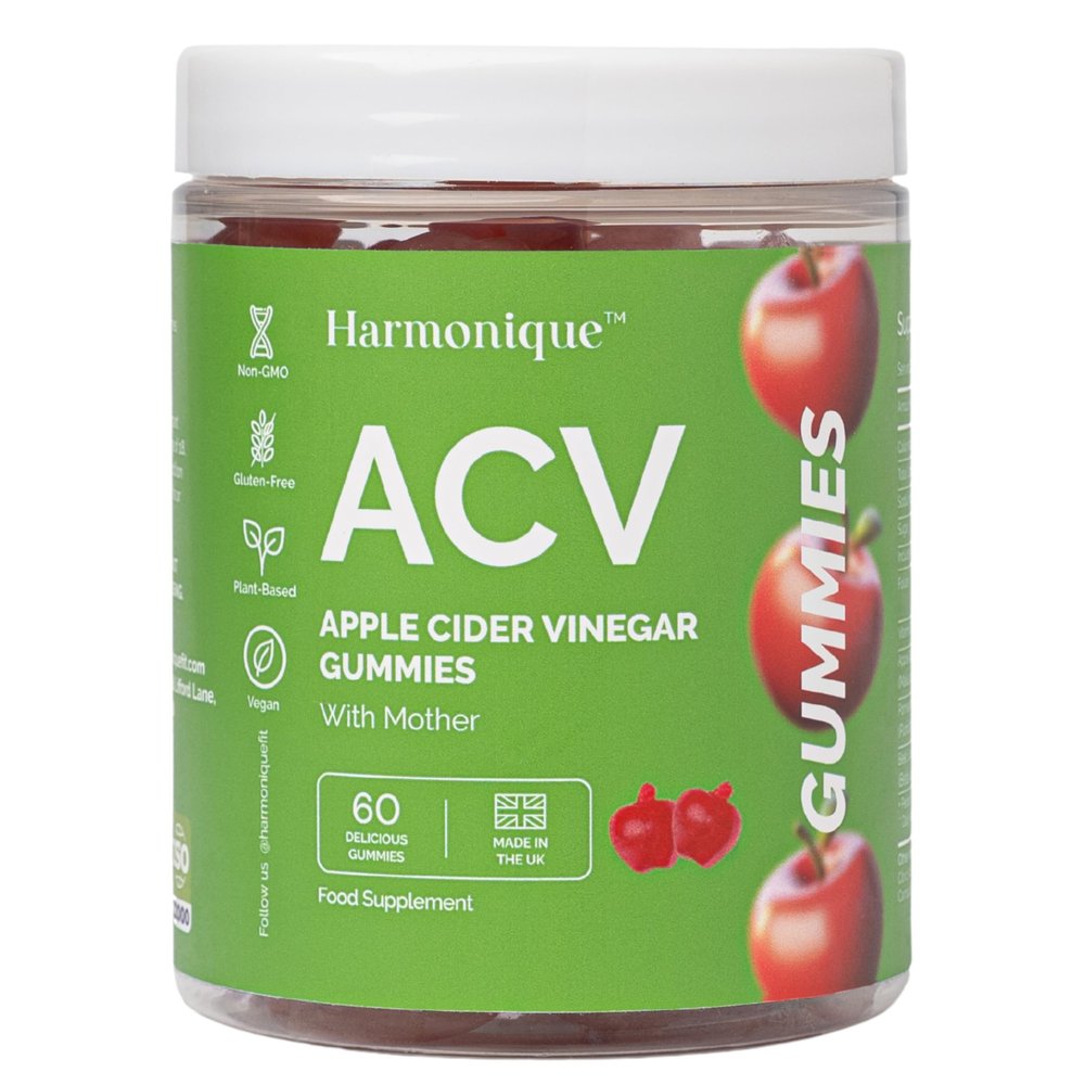 Harmonique ACV Apple Cider Vinegar Gummies with Mother, Pomegranate Extract, Beet Juice Powder