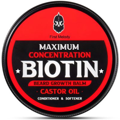 Beard Balm, Maximum Concentration Biotin, Beard Growth,2 Ounce