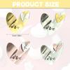 20 Pcs Love Heart Cupcake Toppers Glitter Acrylic Mirror Disc Round Cake Engraved Topper Charms Cake Decoration for Valentine's Day Wedding Mother's Day Birthday Party (Gold Silver Rose Gold) view 3