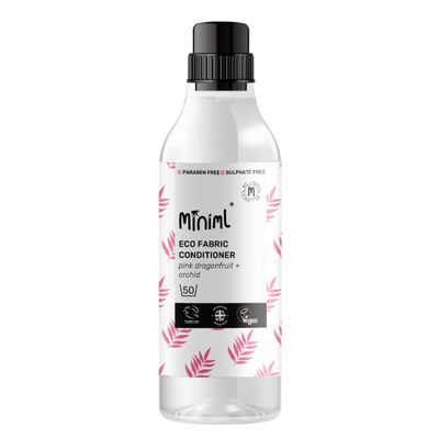 Miniml Fabric Softener & Conditioner 1L Bottle - Pink Dragonfruit & Orchid Scented All Natural Fabric Softener for Sensitive Skin - 100% Vegan & Cruelty Free (50 Washes)