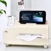 Yilingjc Multifunctional Desktop Tissue Box Practical Tissue Holder Box with Additional Storage Container for Any Room Use view 3