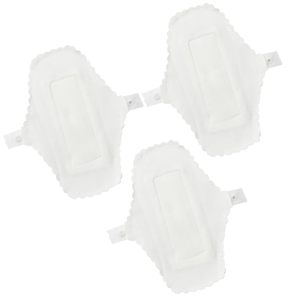 SECFOU 3pcs Reusable Washable Sanitary Pads Waterproof Cloth Menstrual Pads with Button for Travel Women
