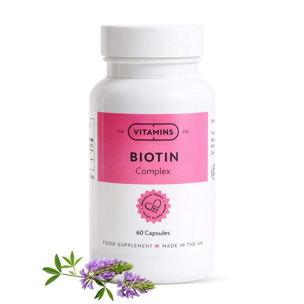 Biotin Complex Hair Skin & Nails Supplement | Supports Healthy Hair Growth, Strong Nails & Glowing Skin | Energy & Metabolism Support | 60 Capsules