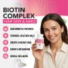 Biotin Complex Hair Skin & Nails Supplement | Supports Healthy Hair Growth, Strong Nails & Glowing Skin | Energy & Metabolism Support | 60 Capsules view 2