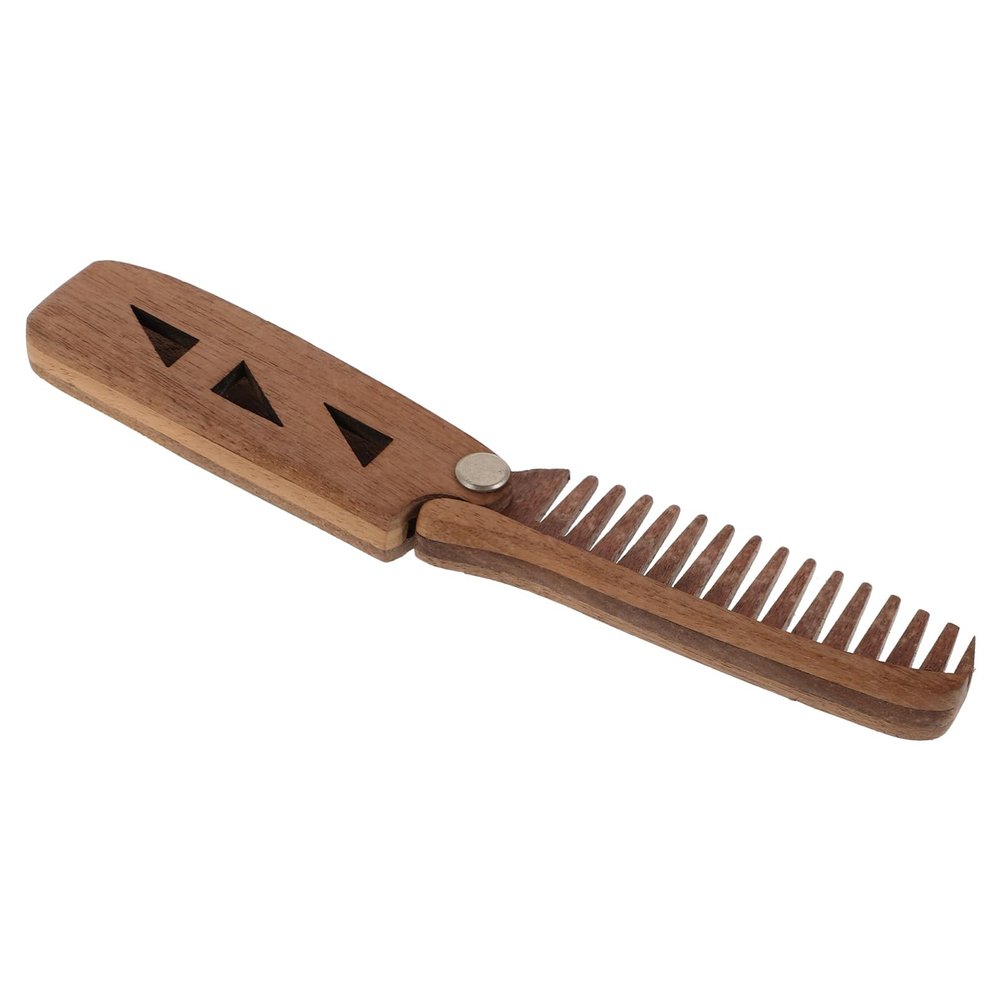 minkissy Portable Mustache Comb Men's Beard Care Wooden Comb for Men Beard Engraved Travel