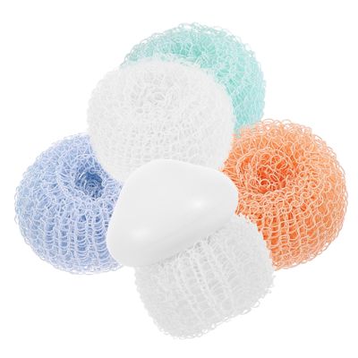 BRIGHTFUFU Steel Ball Cleaning Brush Kitchen Scrub Brush Replaceable Heads Multipurpose Cleaner Pan Scrubber
