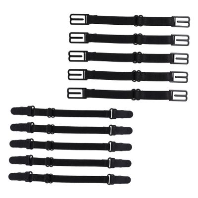 COLLBATH 10pcs Adjustable Nonslip Underwear Straps Elastic Mask Earbands for Hat Extension Ropes Black
