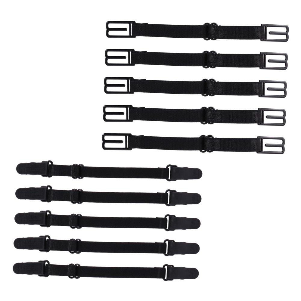 COLLBATH 10pcs Adjustable Nonslip Underwear Straps Elastic Mask Earbands for Hat Extension Ropes Black