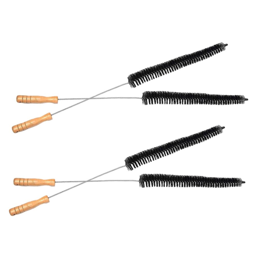 Cabilock 4pcs Flexible Radiator Cleaner Brush for Washing Machine and Dryer Vent, Nylon and Wood Material Long Handle Design, Soft Bristle Cleaning Tool Protecting Inner Walls, Easy to Use