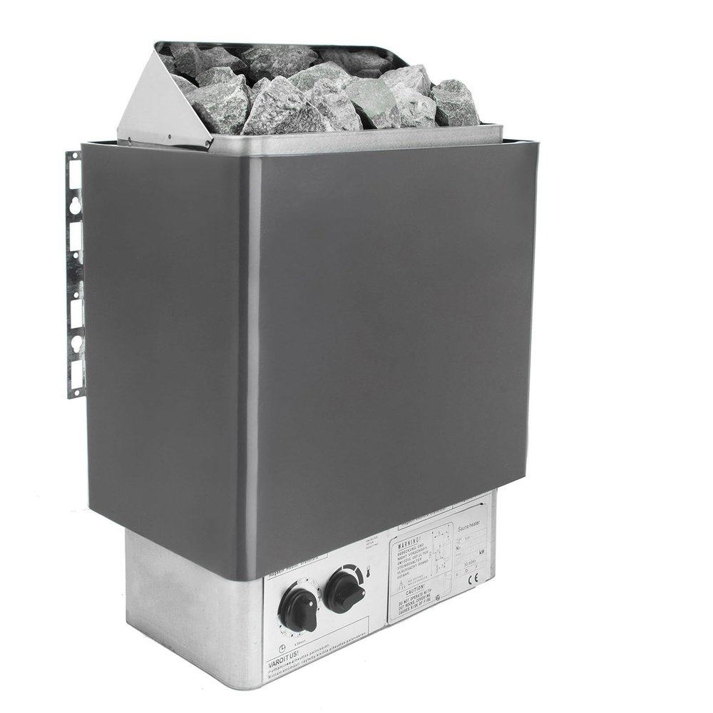 3KW-6KW Electirc Sauna Heaters, Stainless Steel Electric Sauna Heating Stove, External Controller Dry Sauna Stove for Home Hotel Spa Steam Room, Timer: 0-180 Min, Temperature: 0-110,3KW
