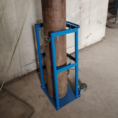 SXTYFBB Oxygen Cylinder Rack Medical 2-wheel Oxygen Cylinder Cart, Steel Rolling Cart for Oxygen Tank Cart, Blue Welding Argon Gas Cylinder Holder, Easy to Transport(L-37cm(14 5/8"))
