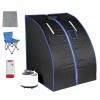 CHANGLKJ Personal Sauna Tent, Portable Home Steam Sauna Kit with Sauna Pot and Remote, Temperature and Time Adjustable, 2.2L Capacity and Convenient To Fold, for Individual Spa, Stress/fatigue Relief view 1