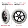 12" Wheelchair Castor Wheels, PU Solid Rear Tire Wheel Replacement for Manual Wheelchairs 2PCS view 2