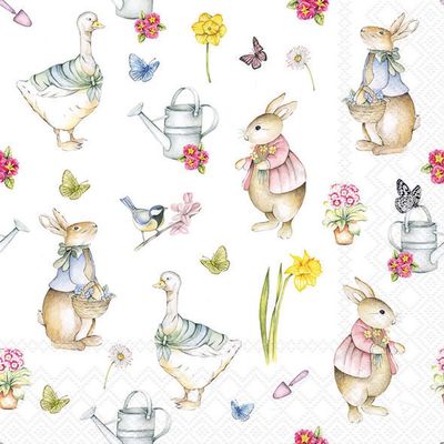 20 Ambiente Paper Napkins - Easter Garden - Table Decoration with Motif Also for Party or Decoupage 33x33 cm