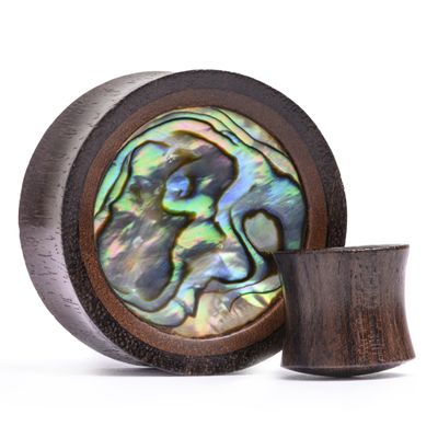 Custom Plugs Saba & Abalone Wood Ear Plug/Gauge (48mm)