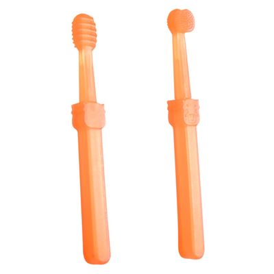 GOOHOCHY 2pcs Delicate Toothbrush Set for Boy Girl Teething Brush Tongue Cleaner Boy Girl Oral Care Soft Silicone Toothbrush for Newborn