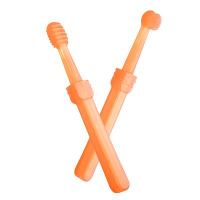 PLAFOPE 2pcs Delicate Toothbrush Set Silicone Boy Girl Newborn Oral Care Training Toothbrush for Boys and Girls Cleaning Brush Set