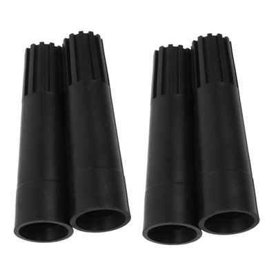 SECFOU 4 Pcs Threaded Handle Tips Pole Adapter Set, Black Taper Plastic Connectors for Telescopic Broom Squeegee Extension Poles, Replacement Attachment Parts for Household Cleaning Tools