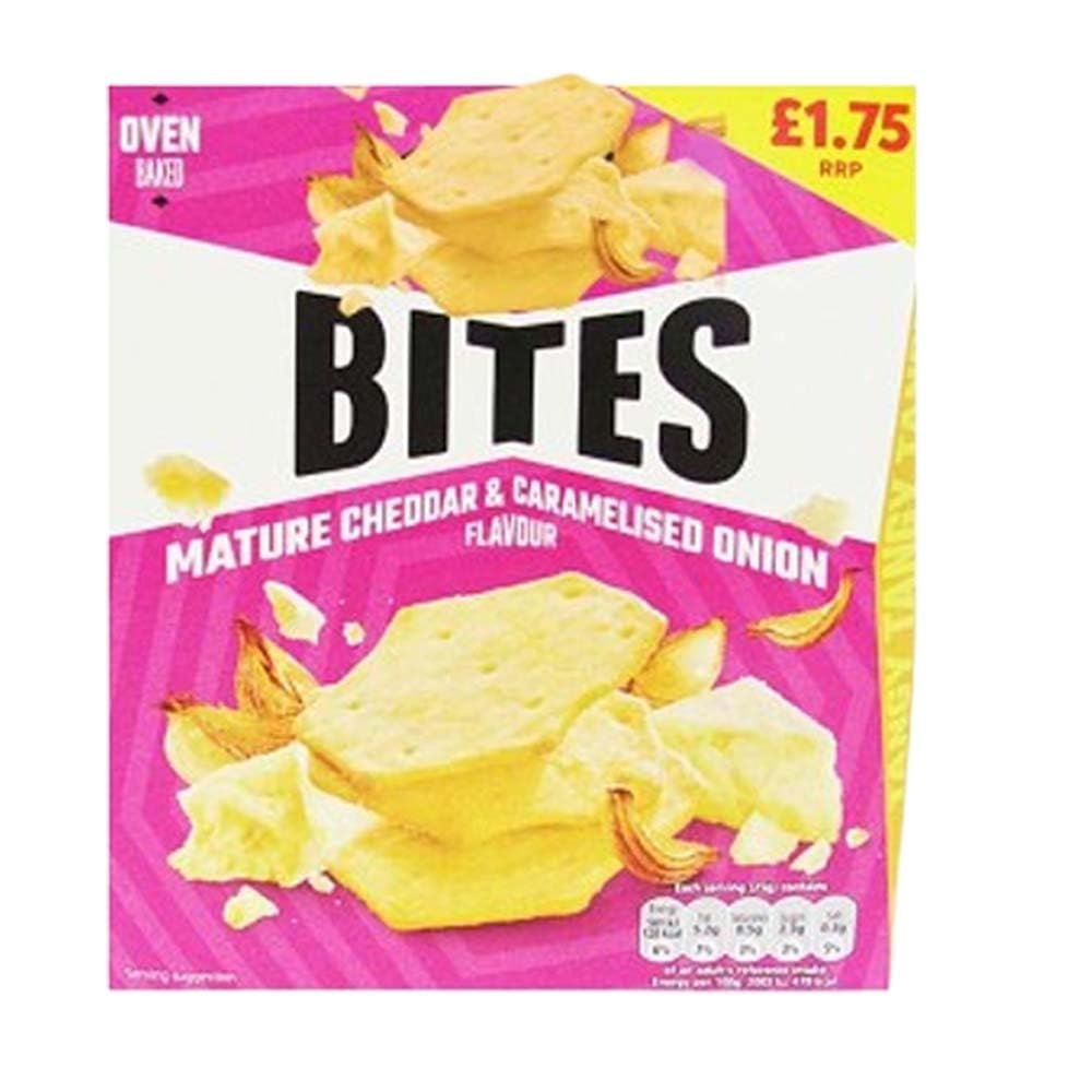 Snack Mature Cheddar & Caramelised Onion Flavour Crisp Bites PMP 125g - Jcb - Oven Baked, Delightful Crunchy, No Added Palm Oil, No Artificial Colours or Flavours | Suitable for Vegetarians (5)