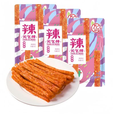 MKSDDF-Latiao 68g/2.39oz Per 3 Packs Spicy Sticks Chinese Classic Snacks, Vegetarian, Casual Snacks Spicy Snacks Latio Chinese Snacks (Sweet and spicy*3 packs)