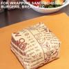 100 PCS Greaseproof Paper Sheets, 38x28CM Thickened Sandwich Papers Wrap, Burger Wrapping Sheet, Non-Stick BBQ Food Basket Liners, Deli Wrappers for Bread, Cheese, Toasts and Burrito(News Paper) view 2