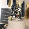 Congrats Nurse Cake Topper, Congratulations BSN RN LPN Grad, Class of 2025 Nursing School Survivor Graduation Party Decorations Supplies, Black and Red Glitter view 4
