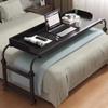 Over Bed TableOver Bed Desk Height Adjustable 65-95cm Mobile Height And Length Adjustable Computer Desk Laptop Cart Food Tray Desk Rolling Medical Table Lazy Design(Color:Wood) view 1