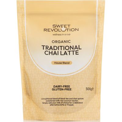 Sweet Revolution, Organic Traditional Chai Latte with Black Tea, House Blend (1 x 500g), Gluten Free, Dairy Free, Refined Sugar-Free
